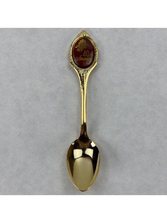 Unbranded Other - Vintage 40th Anniversary Gold-Plated Souvenir Spoon 5" Japan Stainless Steel